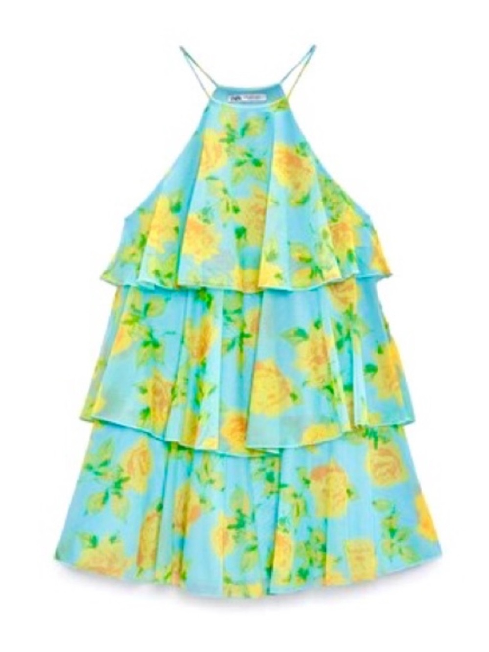 ZARA Women’s floral printed tulle mini dress💛💛